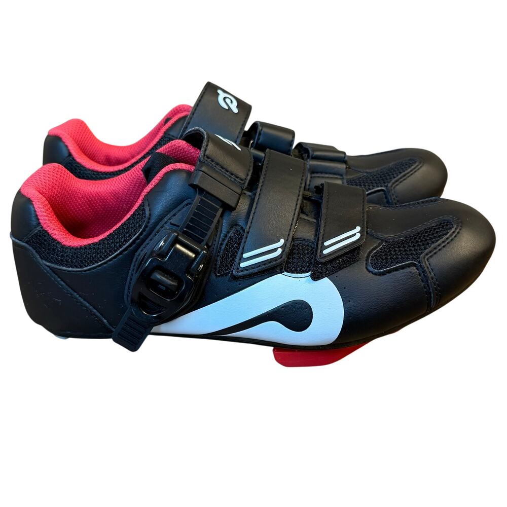 Peloton Cycling Shoes w/Delta Cleats Exercise Bike Black Red EU 38 NO INSOLES